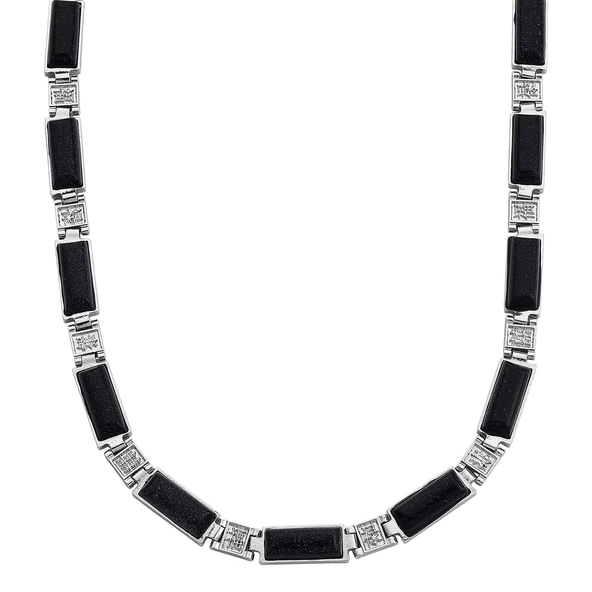 Designer Inspired - Blue Sandstone Magnetic Therapy Necklace (Size - 16) 50.00 Ct. 8413020 0