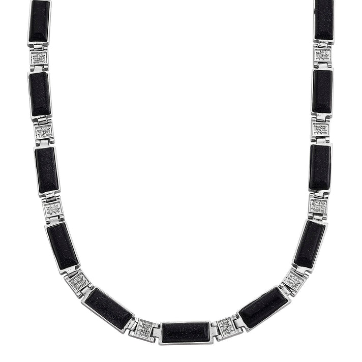Designer Inspired - Blue Sandstone Magnetic Therapy Necklace (Size - 16) 50.00 Ct. 8413020 1