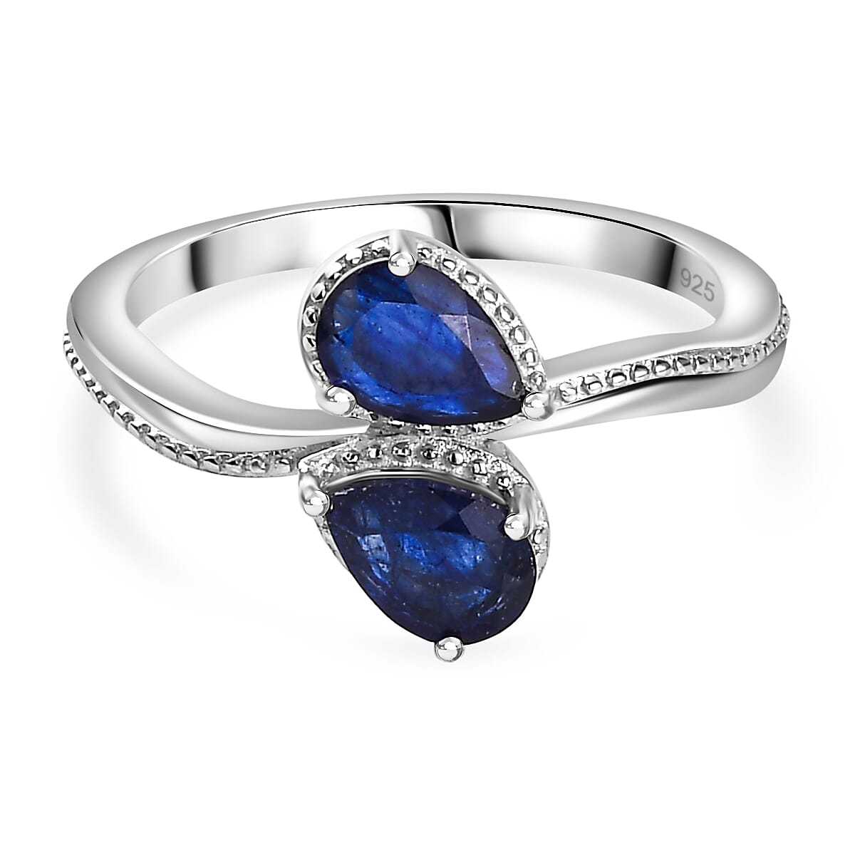 Masoala Sapphire Bypass Ring in Platinum Overlay Sterling Silver 1.40 Ct 7775419 0