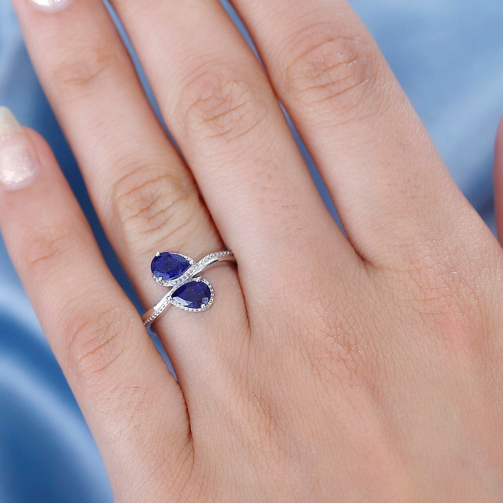 Masoala Sapphire Bypass Ring in Platinum Overlay Sterling Silver 1.40 Ct