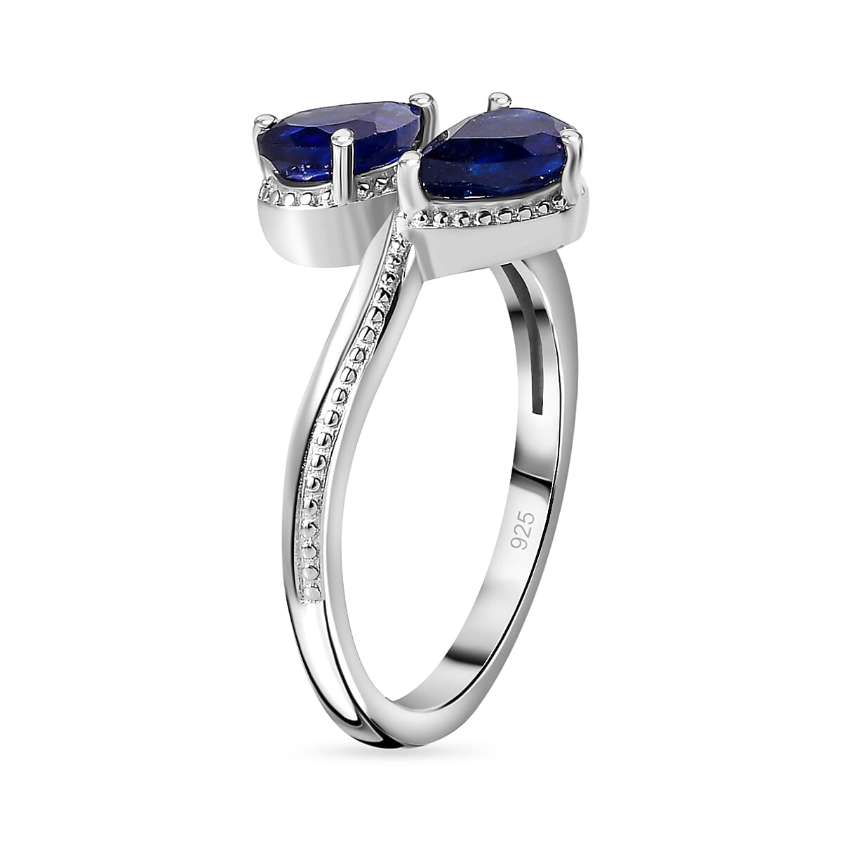 Masoala Sapphire Bypass Ring in Platinum Overlay Sterling Silver 1.40 Ct 7775419 3
