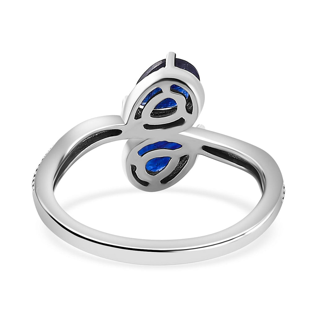 Masoala Sapphire Bypass Ring in Platinum Overlay Sterling Silver 1.40 Ct