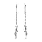 GP Chilli Pepper Collection - Blue Sapphire Solitaire Stud Hook Earring in Rhodium Overlay Sterling Silver