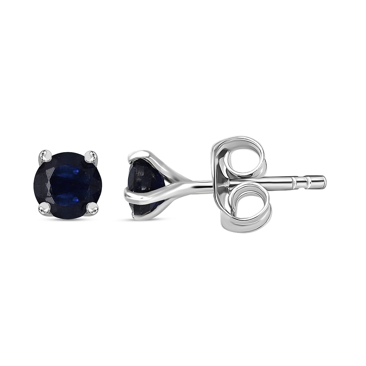 Blue Sapphire Earrings in Platinum Overlay Sterling Silver 7544887 0