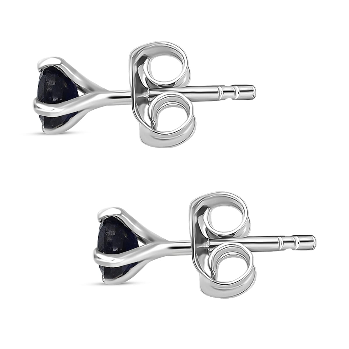 Blue Sapphire Earrings in Platinum Overlay Sterling Silver 7544887 3