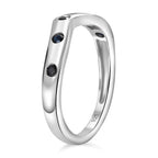 Blue Sapphire Ring in Rhodium Overlay Sterling Silver
