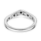 Blue Sapphire Ring in Rhodium Overlay Sterling Silver