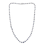 Blue Sapphire Necklace (Size - 20) in Rhodium Overlay Sterling Silver 15.00 Ct.