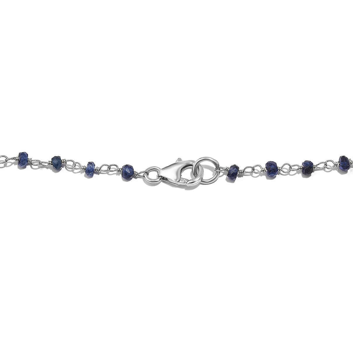 Blue Sapphire Necklace (Size - 20) in Rhodium Overlay Sterling Silver 15.00 Ct. 8058960 5