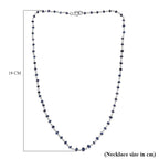 Blue Sapphire Necklace (Size - 20) in Rhodium Overlay Sterling Silver 15.00 Ct.