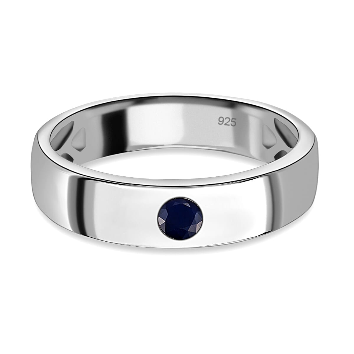 Blue Sapphire Ring in Platinum Plated Sterling Silver 3634709 0