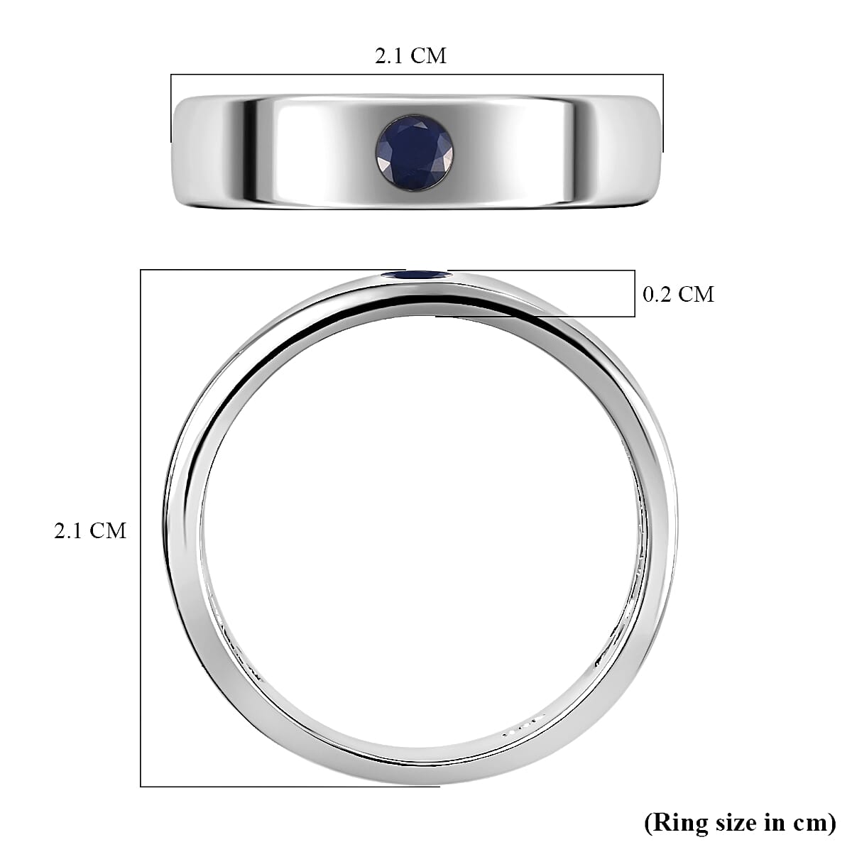 Blue Sapphire Ring in Platinum Plated Sterling Silver 3634709 2