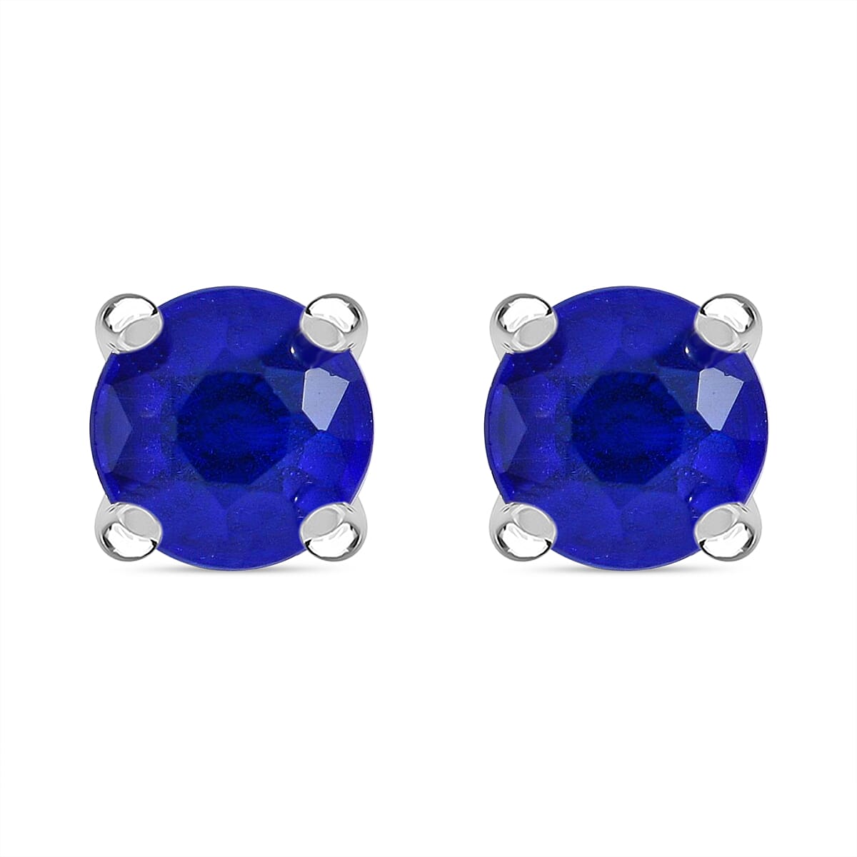 Premium Vietnamese Cobalt Blue Spinel Solitaire Earrings in Sterling Silver 1.00 ct. V32521848 0
