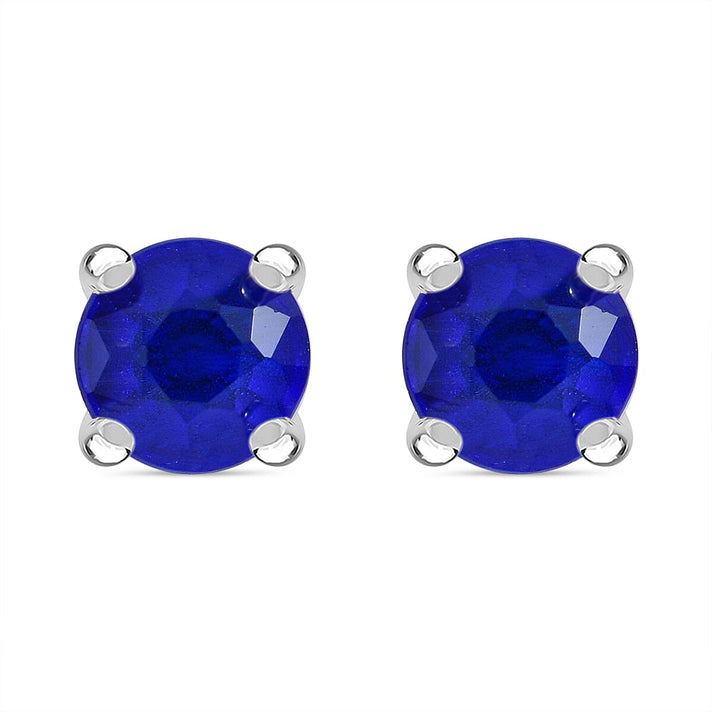 Premium Vietnamese Cobalt Blue Spinel Solitaire Earrings in Sterling Silver 1.00 ct. 7754559 1