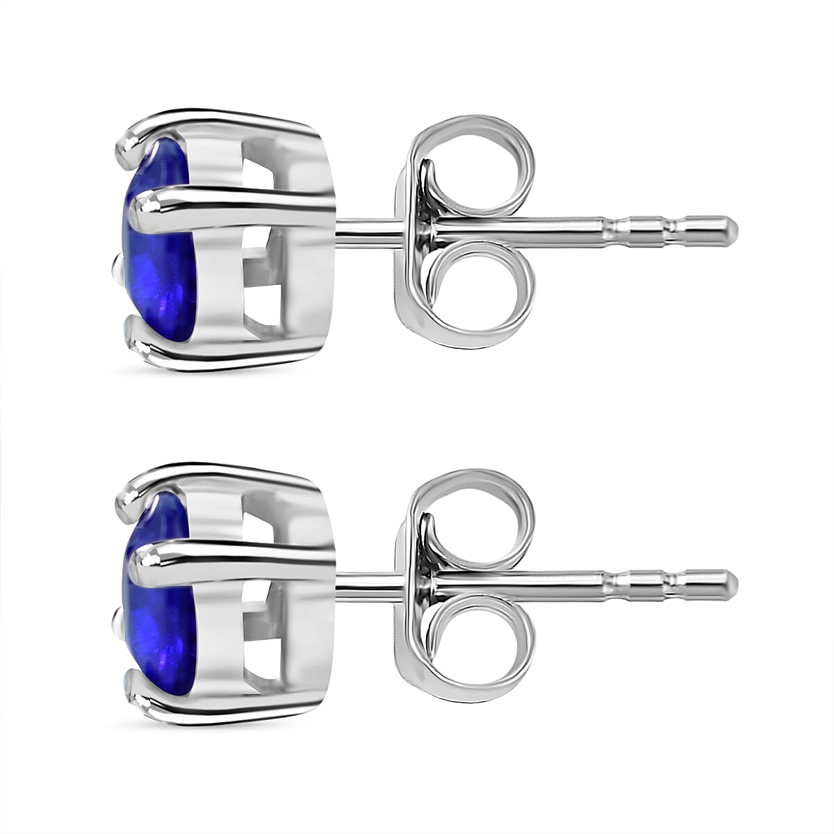 Premium Vietnamese Cobalt Blue Spinel Solitaire Earrings in Sterling Silver 1.00 ct. V32521848 2
