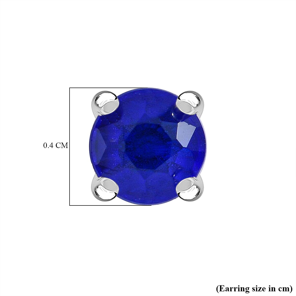Premium Vietnamese Cobalt Blue Spinel Solitaire Earrings in Sterling Silver 1.00 ct. V32521848 3