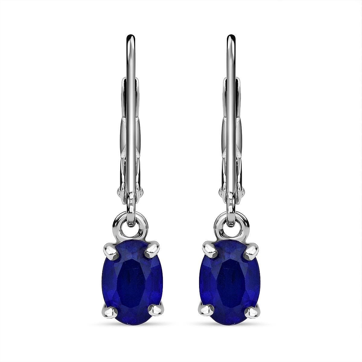 Premium Vietnamese Cobalt Blue Spinel Earring With Lever Back in Rhodium Overlay Sterling Silver 1.80 Ct. 8021919 0