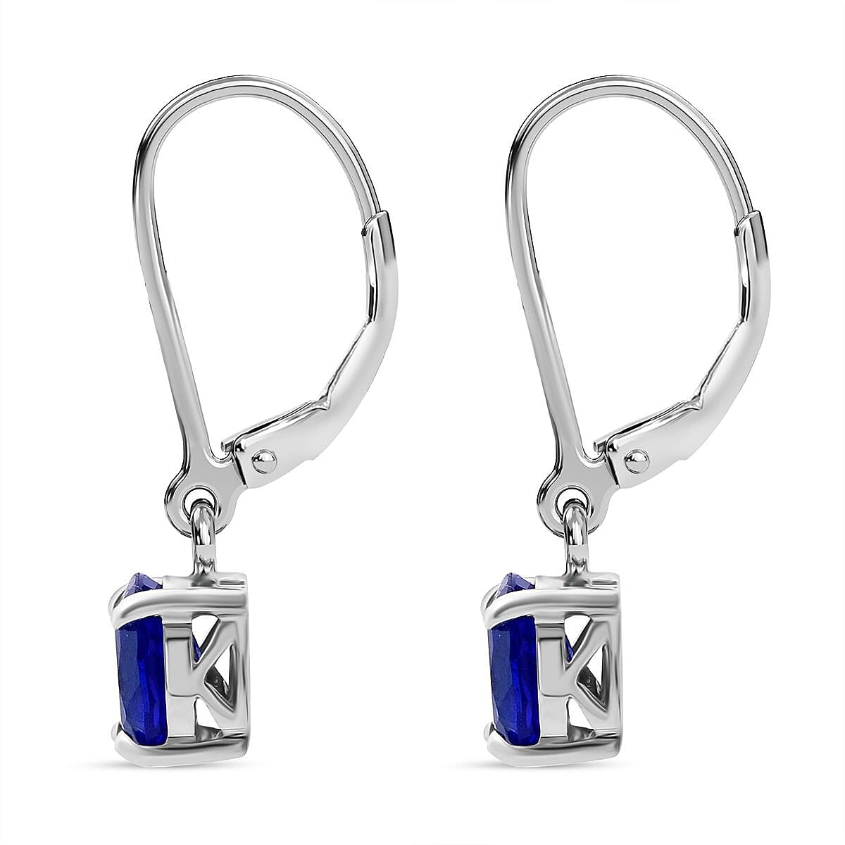 Premium Vietnamese Cobalt Blue Spinel Earring With Lever Back in Rhodium Overlay Sterling Silver 1.80 Ct. 8021919 3