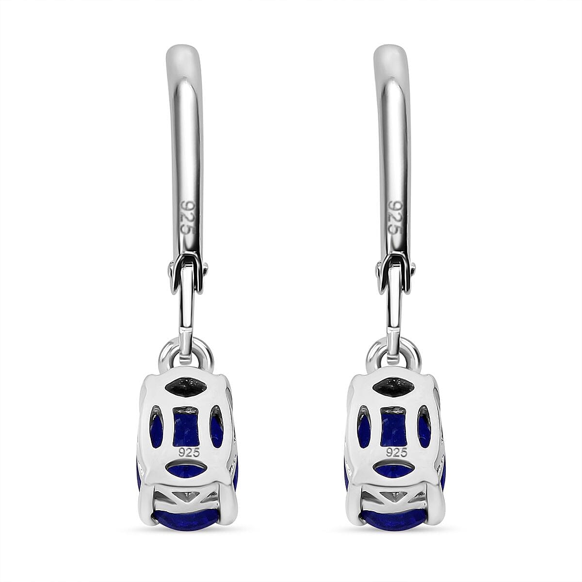 Premium Vietnamese Cobalt Blue Spinel Earring With Lever Back in Rhodium Overlay Sterling Silver 1.80 Ct. 8021919 4