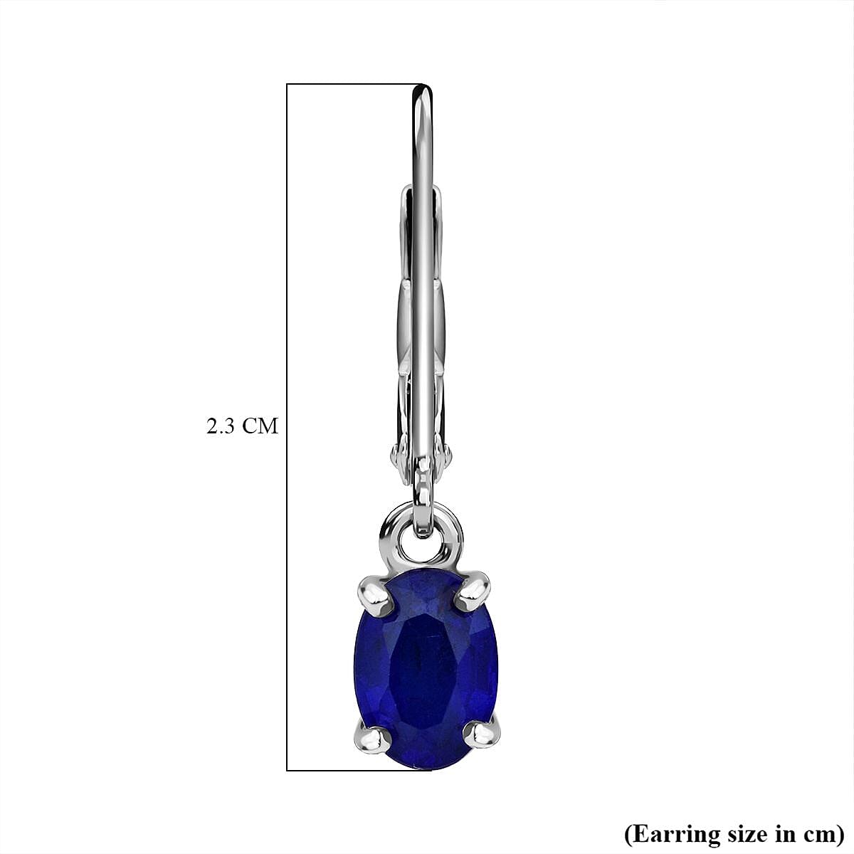 Premium Vietnamese Cobalt Blue Spinel Earring With Lever Back in Rhodium Overlay Sterling Silver 1.80 Ct. 8021919 5
