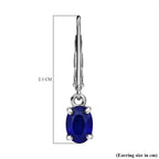 Premium Vietnamese Cobalt Blue Spinel Earring With Lever Back in Rhodium Overlay Sterling Silver 1.80 Ct.