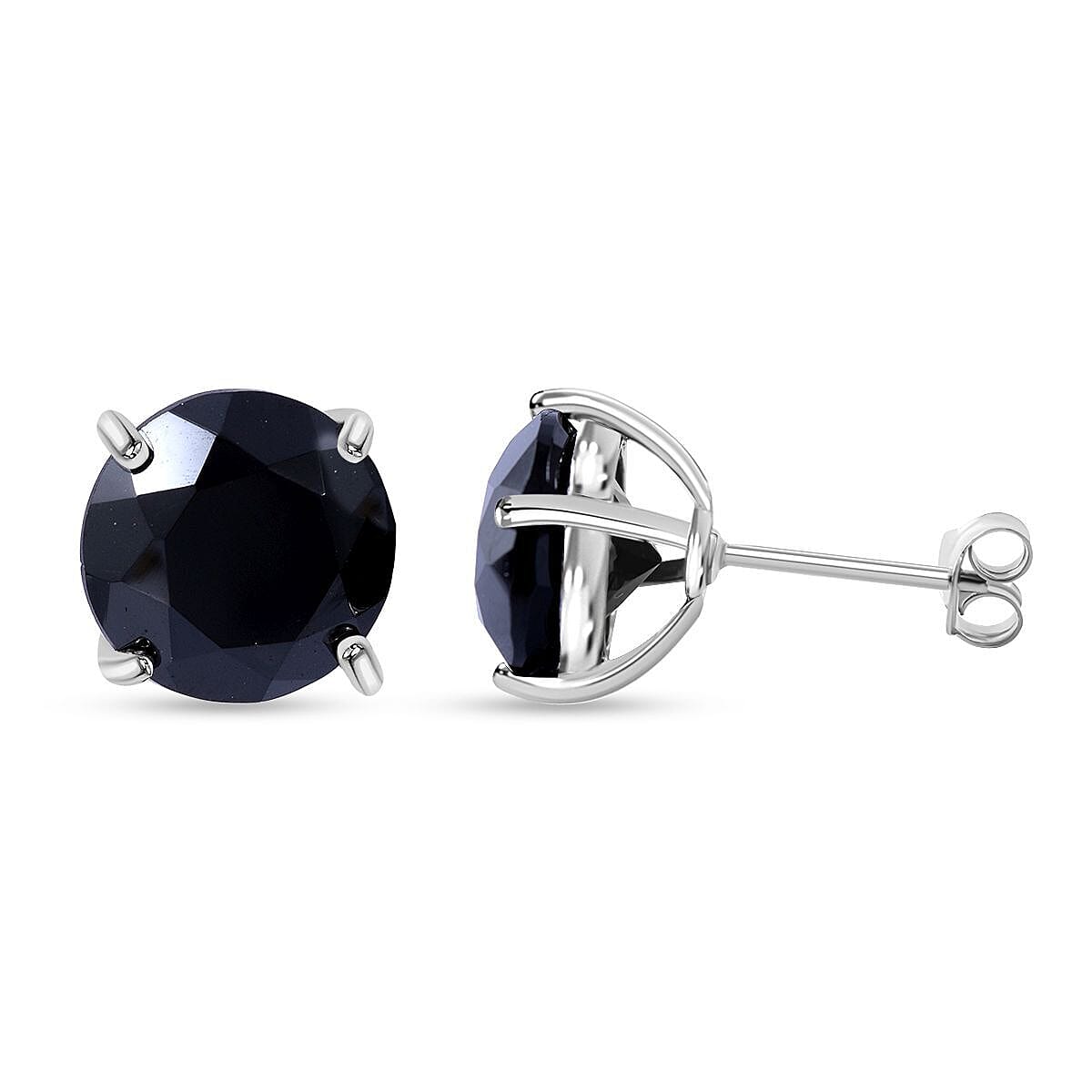 Close Out Deal- Boi Ploi Black Spinel Stud Earrings in Rhodium Overlay Sterling Silver 10.00 Ct. 7256064 0
