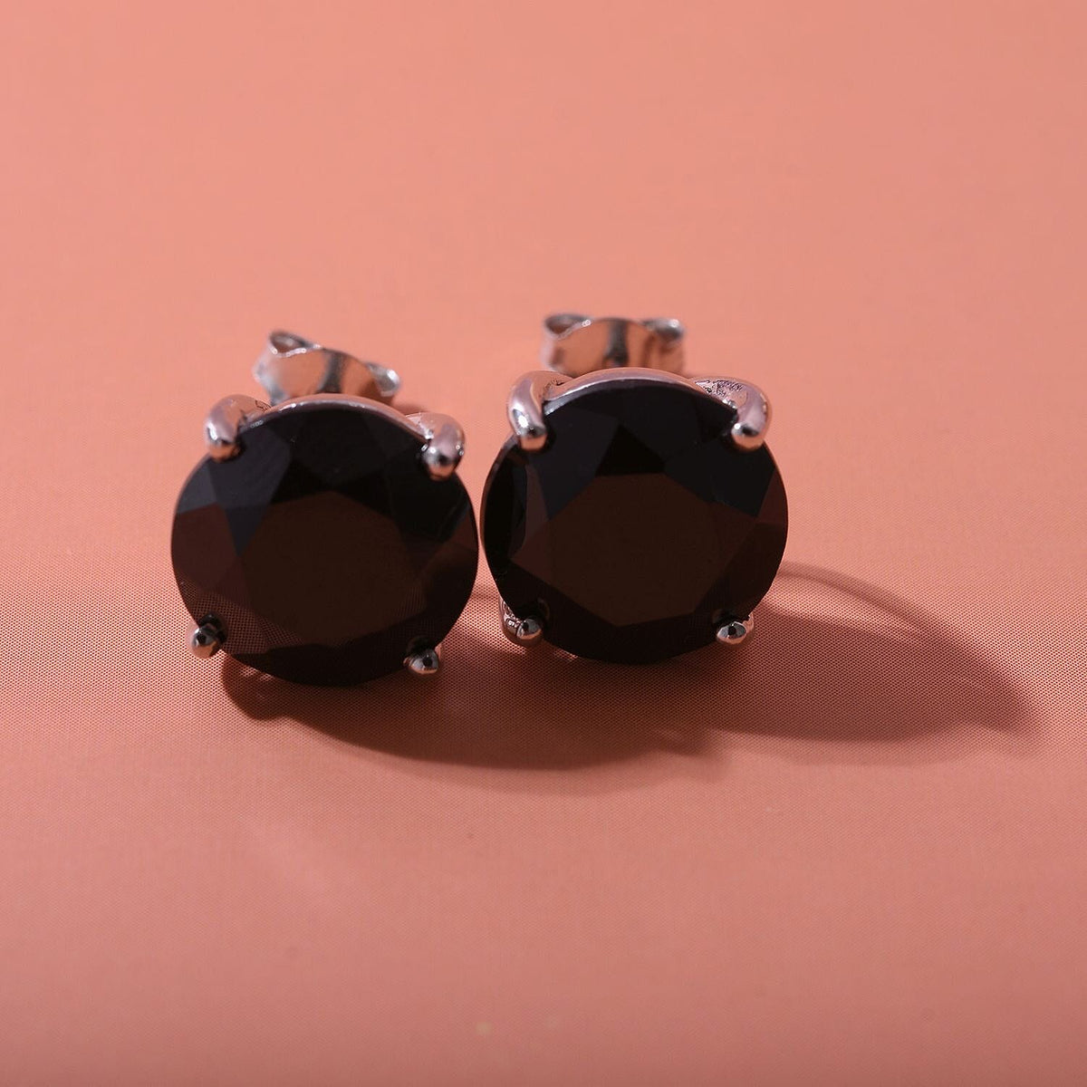 Close Out Deal- Boi Ploi Black Spinel Stud Earrings in Rhodium Overlay Sterling Silver 10.00 Ct. 7256064 1