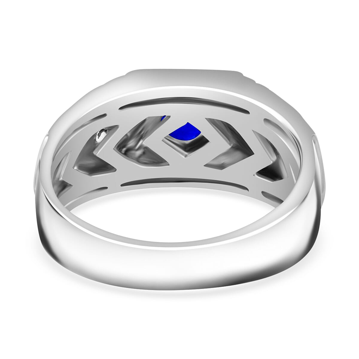 Premium Vietnamese Cobalt Blue Spinel &amp; White Zircon Ring in Rhodium Overlay Sterling Silver 1.48 Ct. 7752991 4