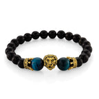 Blue Tigers Eye & Natural Shungite Adjustable Lion Bracelet 70.00 Ct.