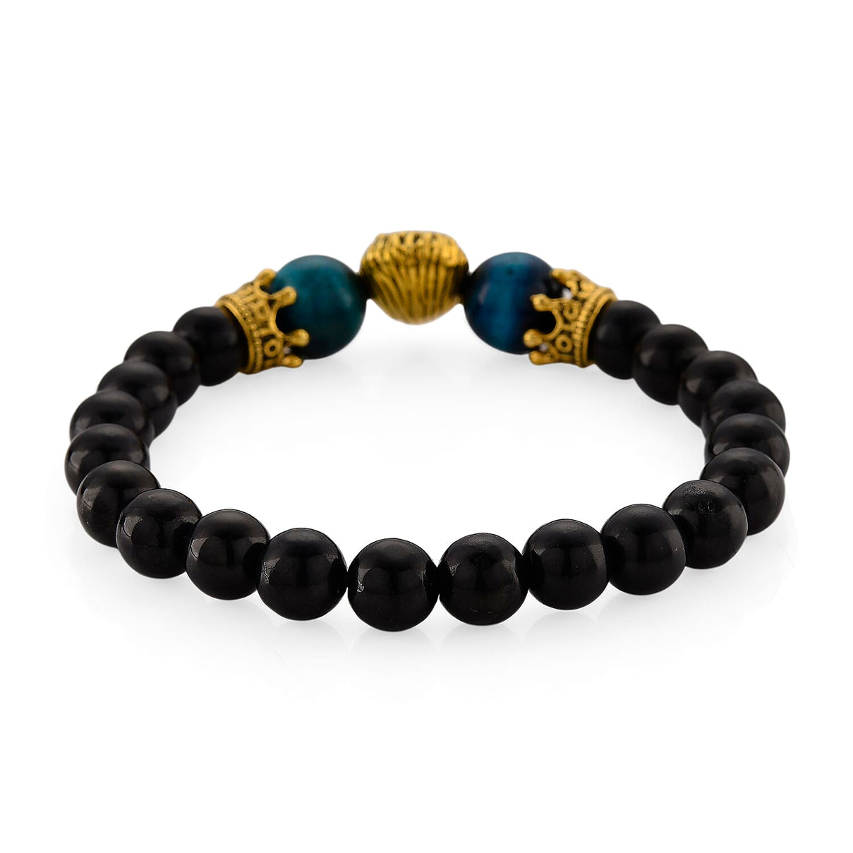 Blue Tigers Eye &amp; Natural Shungite Adjustable Lion Bracelet 70.00 Ct. 8427906 4