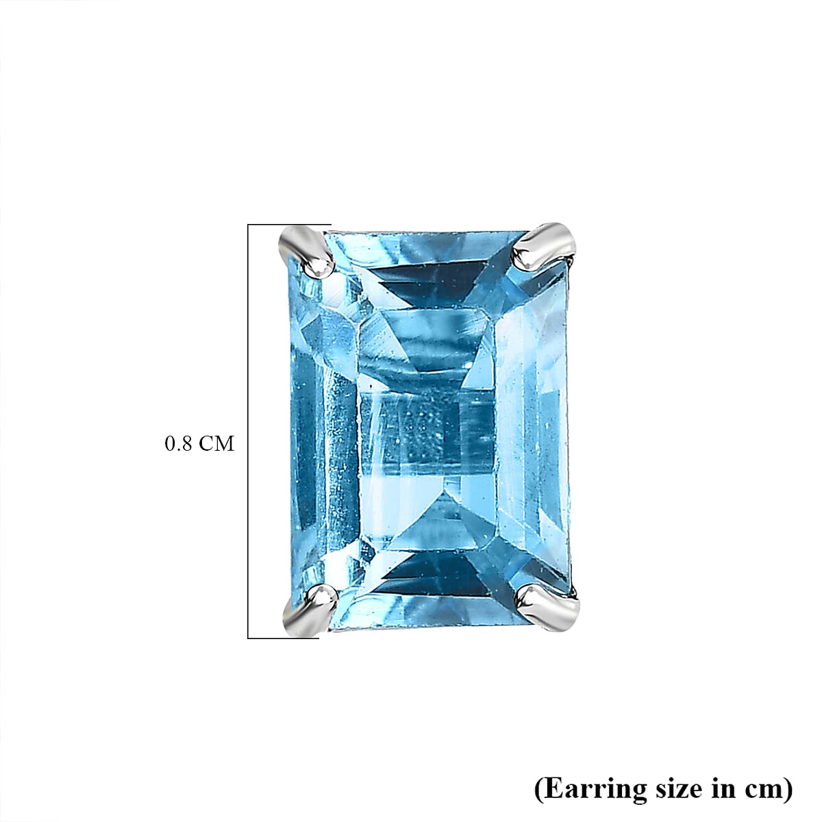D'Joy Blue Topaz Solitaire Stud Earrings with Push Back in Platinum Overlay Sterling Silver 2.43 Ct. 7509258 6