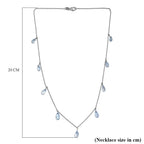 Blue Topaz Necklace (Size - 20) in Rhodium Overlay Sterling Silver 19.00 Ct.