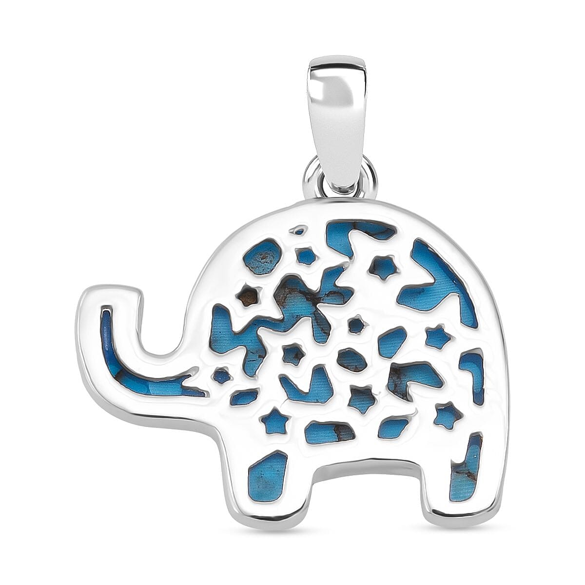 Blue Turquoise Elephant Pendant Sterling Silver 8296317 4
