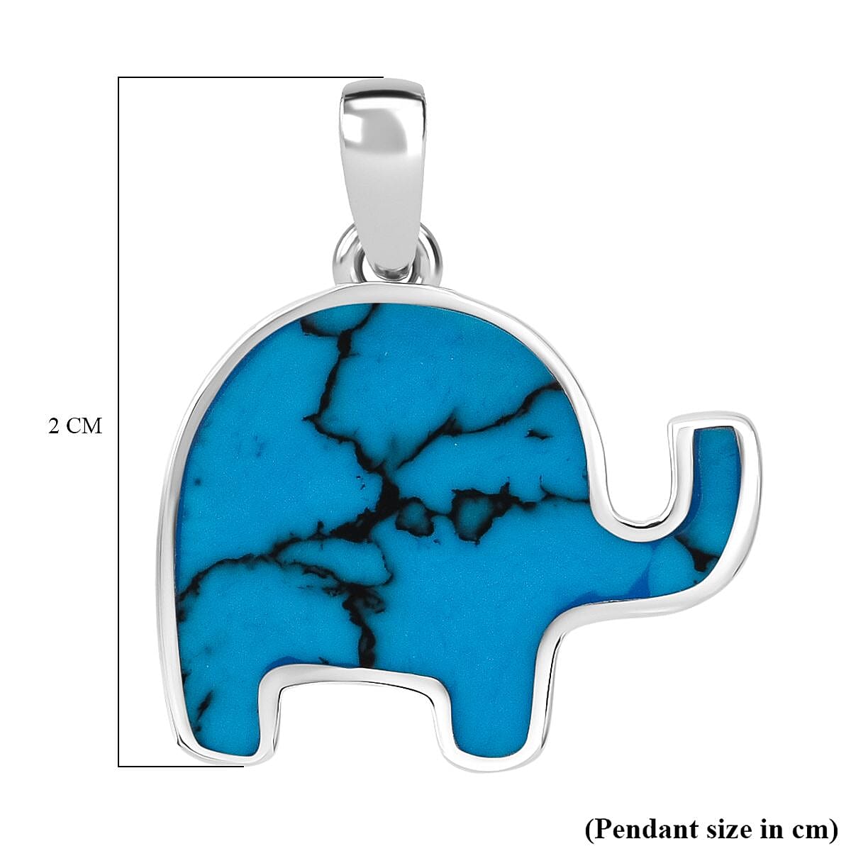Blue Turquoise Elephant Pendant Sterling Silver 8296317 5