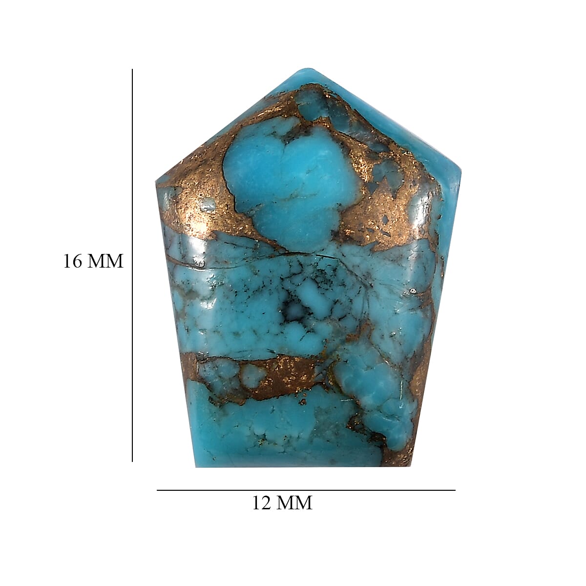 Blue Turquoise Loose Gemstone in Fancy Shape (16x12mm) 7815084 5