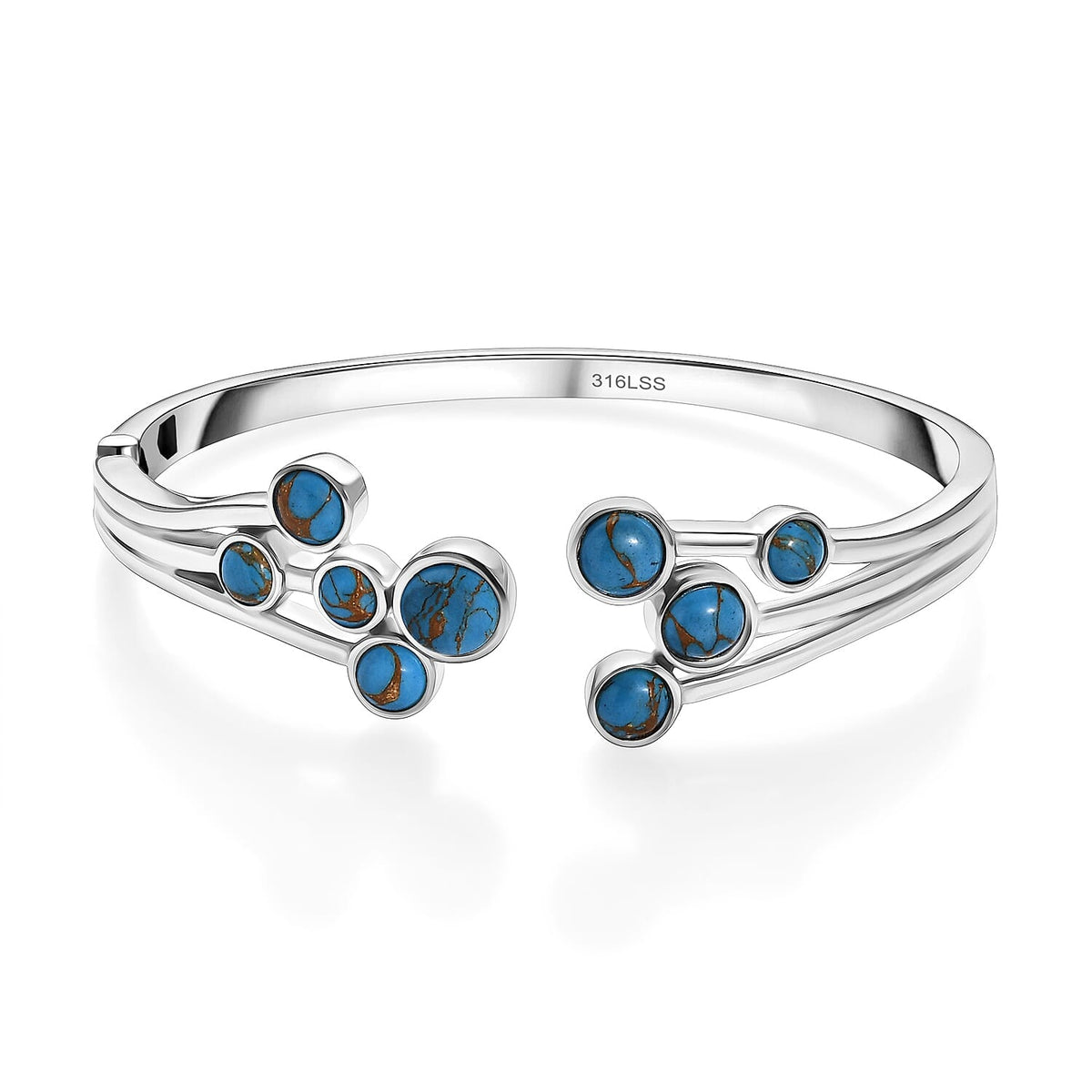 Designer Inspired -Blue Turquoise Full Bangle (Size 7.5) 8111578 0