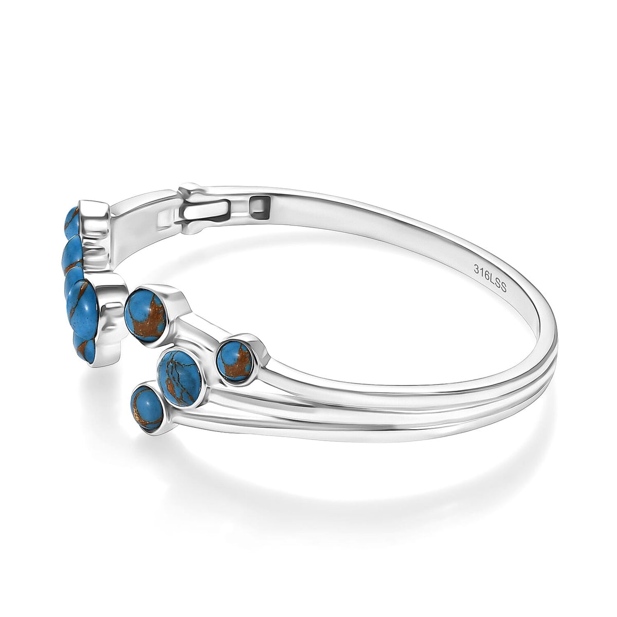 Designer Inspired -Blue Turquoise Full Bangle (Size 7.5) 8111578 3