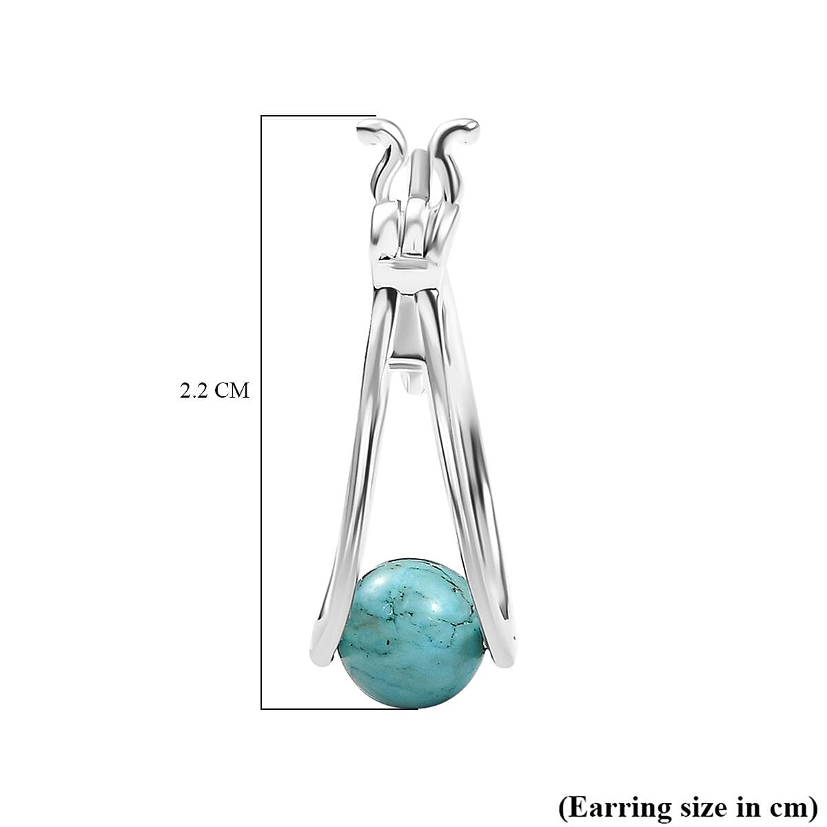 Tucson Find- Blue Turquoise Full Hoop Earring with Clasp Sterling Silver 2.68 Ct. 8067556 6