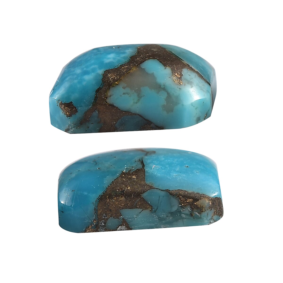 Set of 2 Blue Turquoise Loose Gemstones in Octagon Shape (10x8mm) 7814223 3