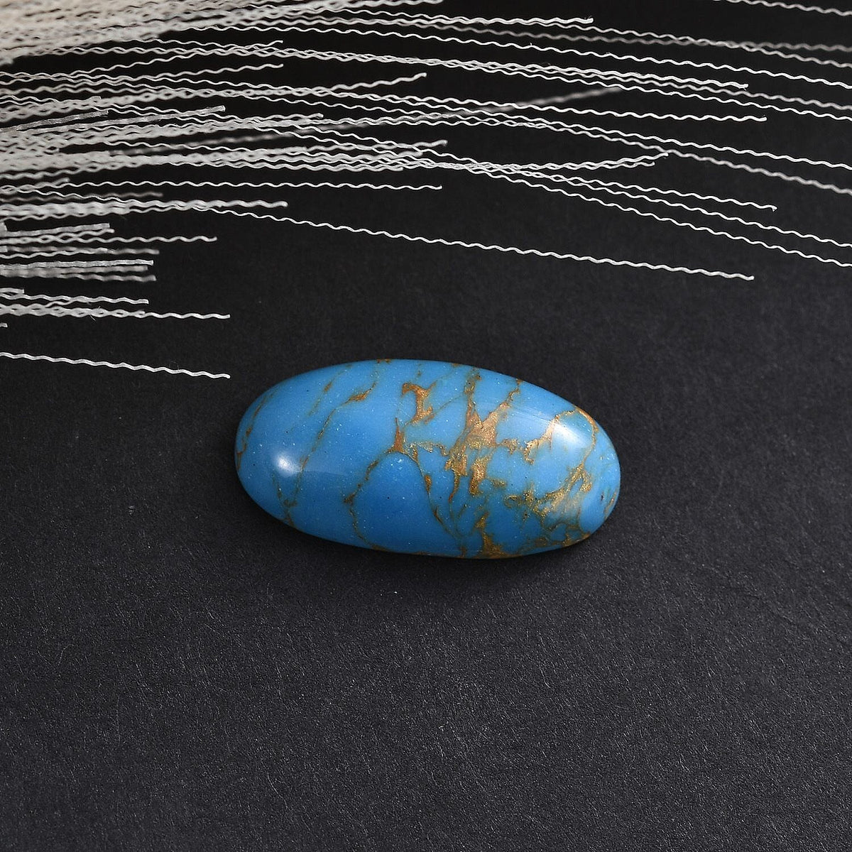 Blue Turquoise Loose Gemstone Oval Cut (20x10 mm) 7734309 1