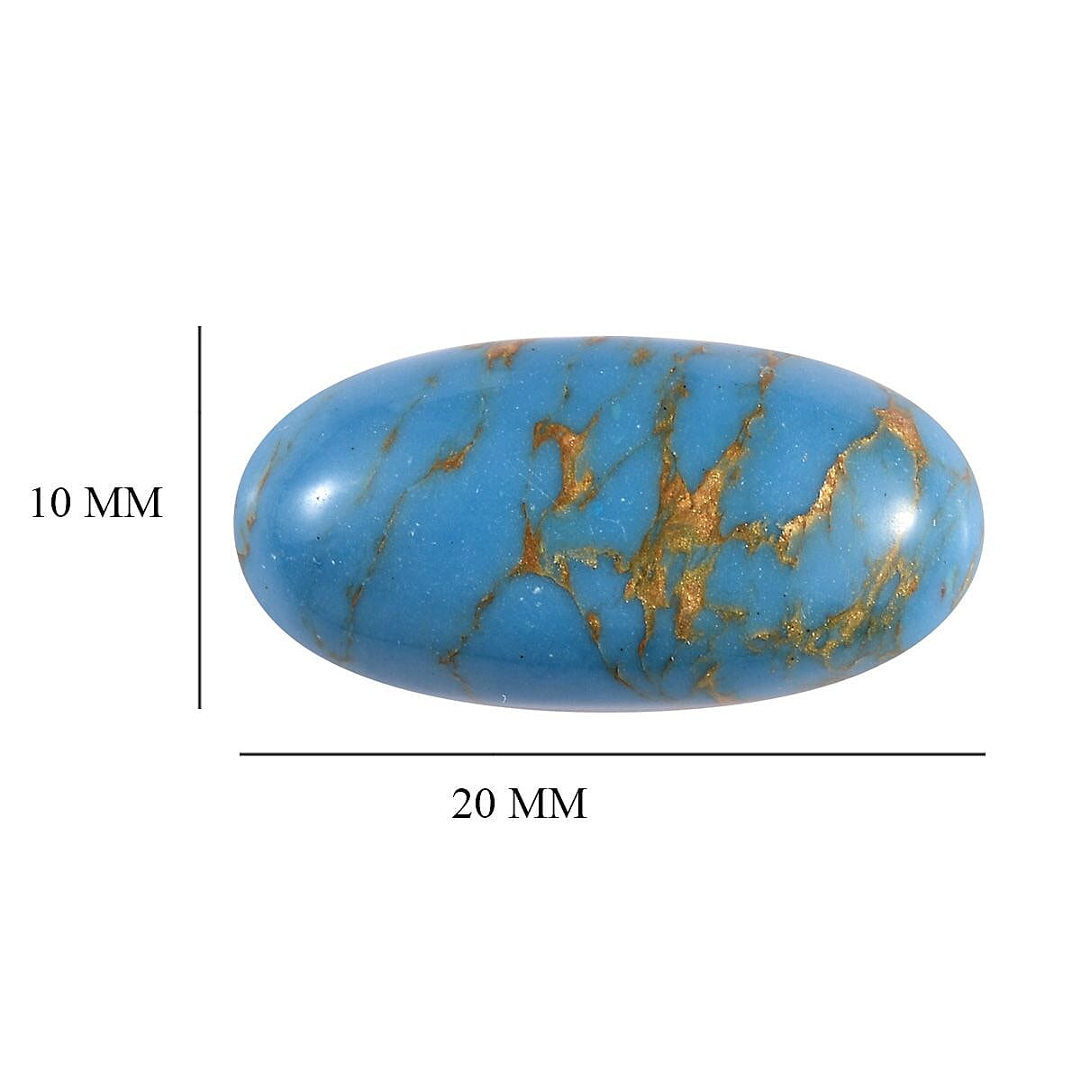 Blue Turquoise Loose Gemstone Oval Cut (20x10 mm) 7734309 4