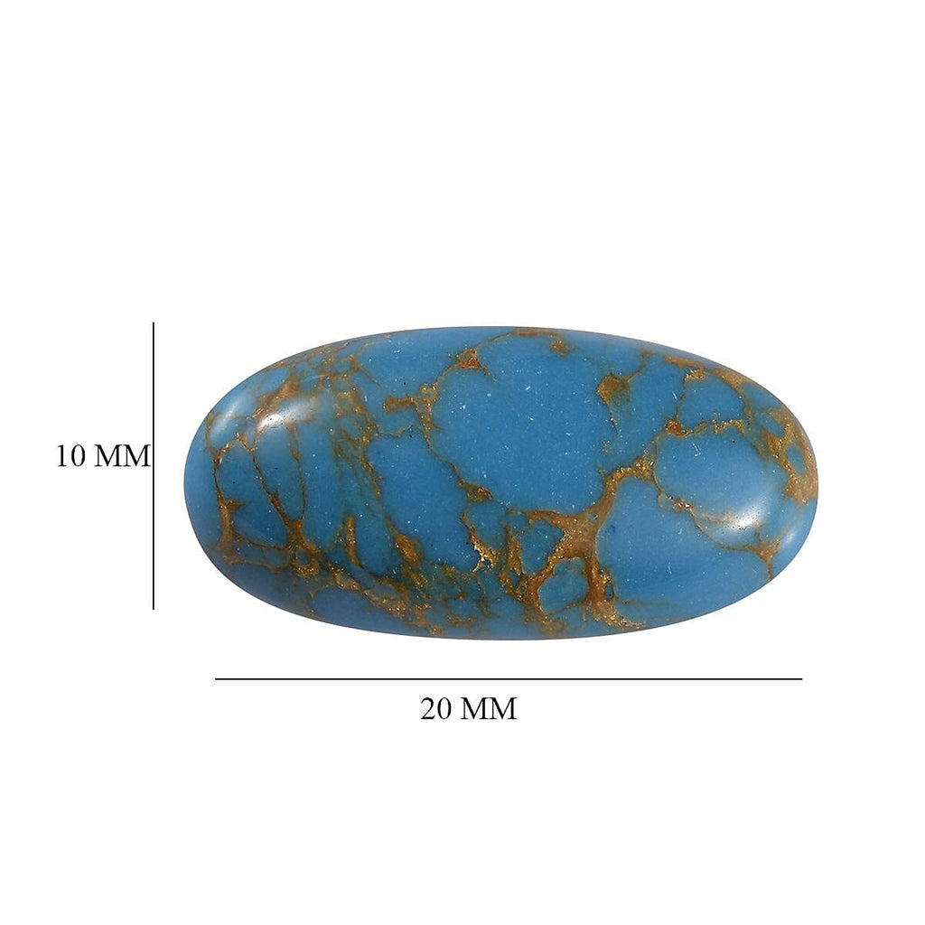 Blue Turquoise Oval 20x10 mm