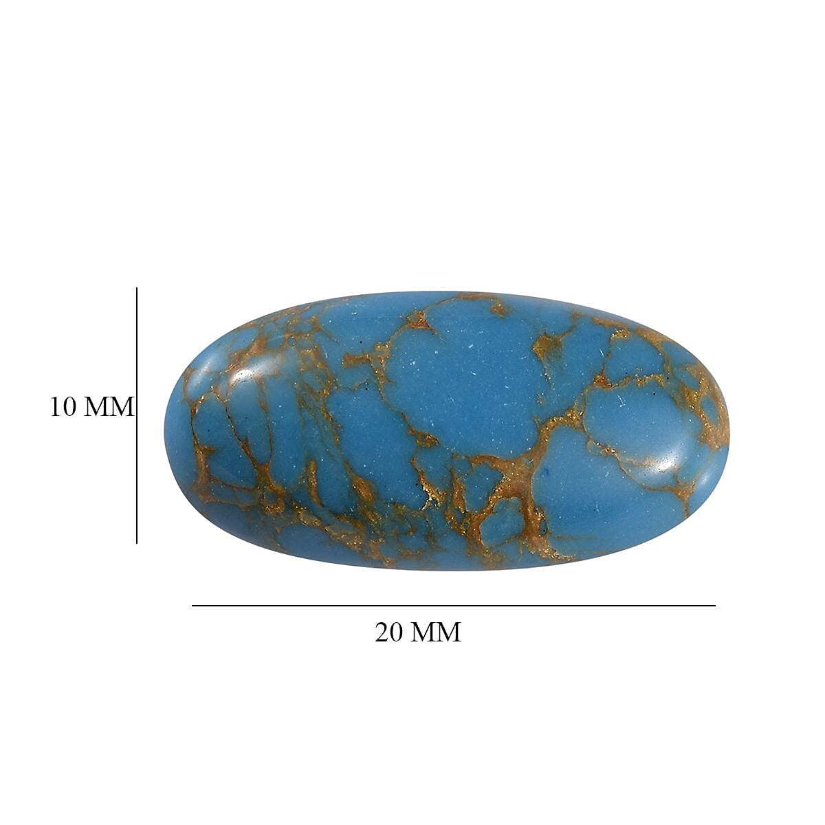 Blue Turquoise Loose Gemstone in Oval Shape (20x10mm) 7851327 5