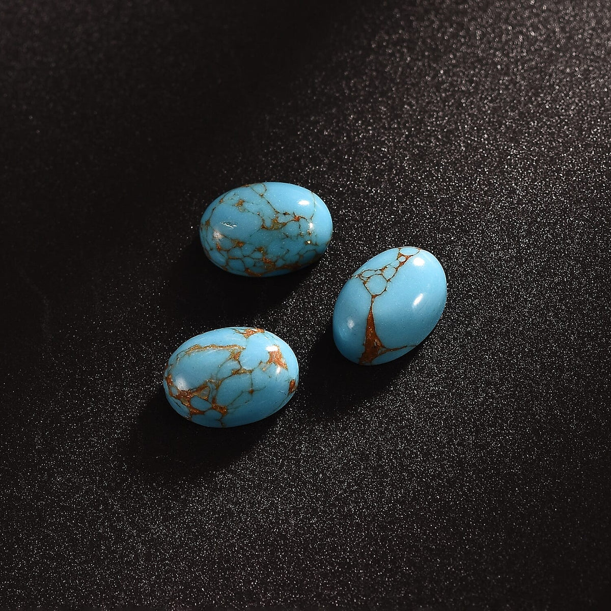 Set of 3 Blue Turquoise Loose Gemstones in Oval Shape  2.1 Ct. 8070616 2