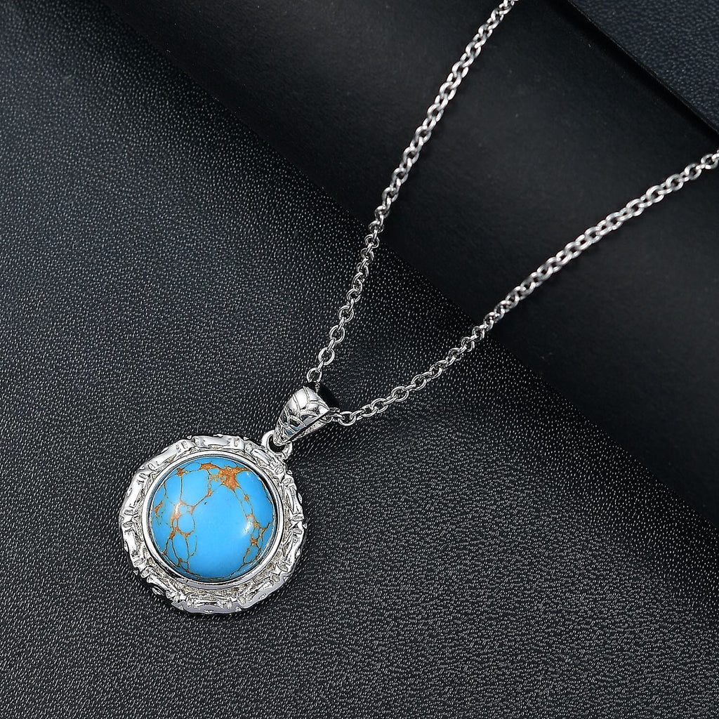 Tucson Find- Blue Turquoise Pendant with Chain (Size 20) 5.84 Ct.
