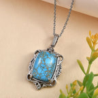 Blue Turquoise Vintage Style Pendant with Chain (Size 20) 14.60  Ct.