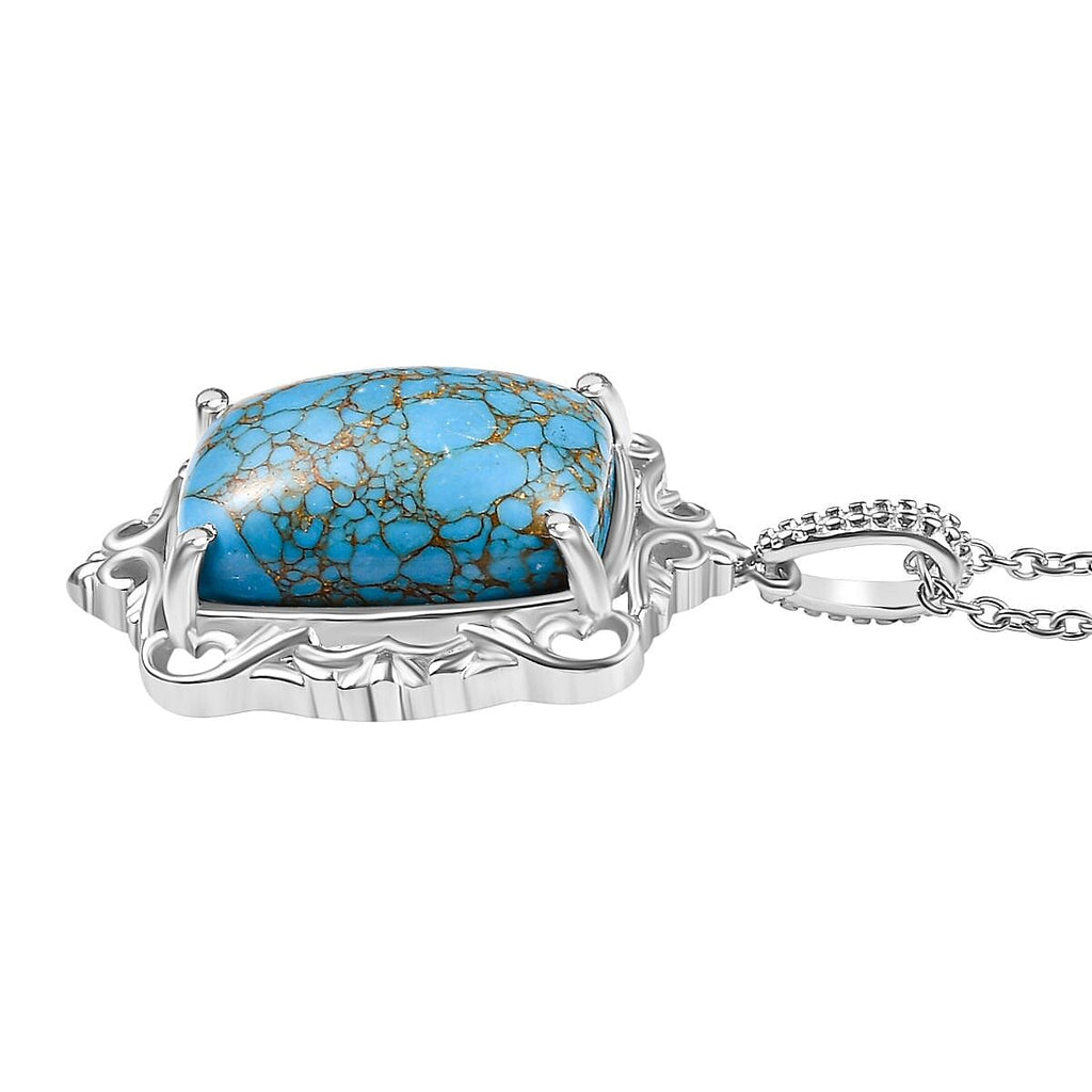 Blue Turquoise Vintage Style Pendant with Chain (Size 20) 14.60  Ct.