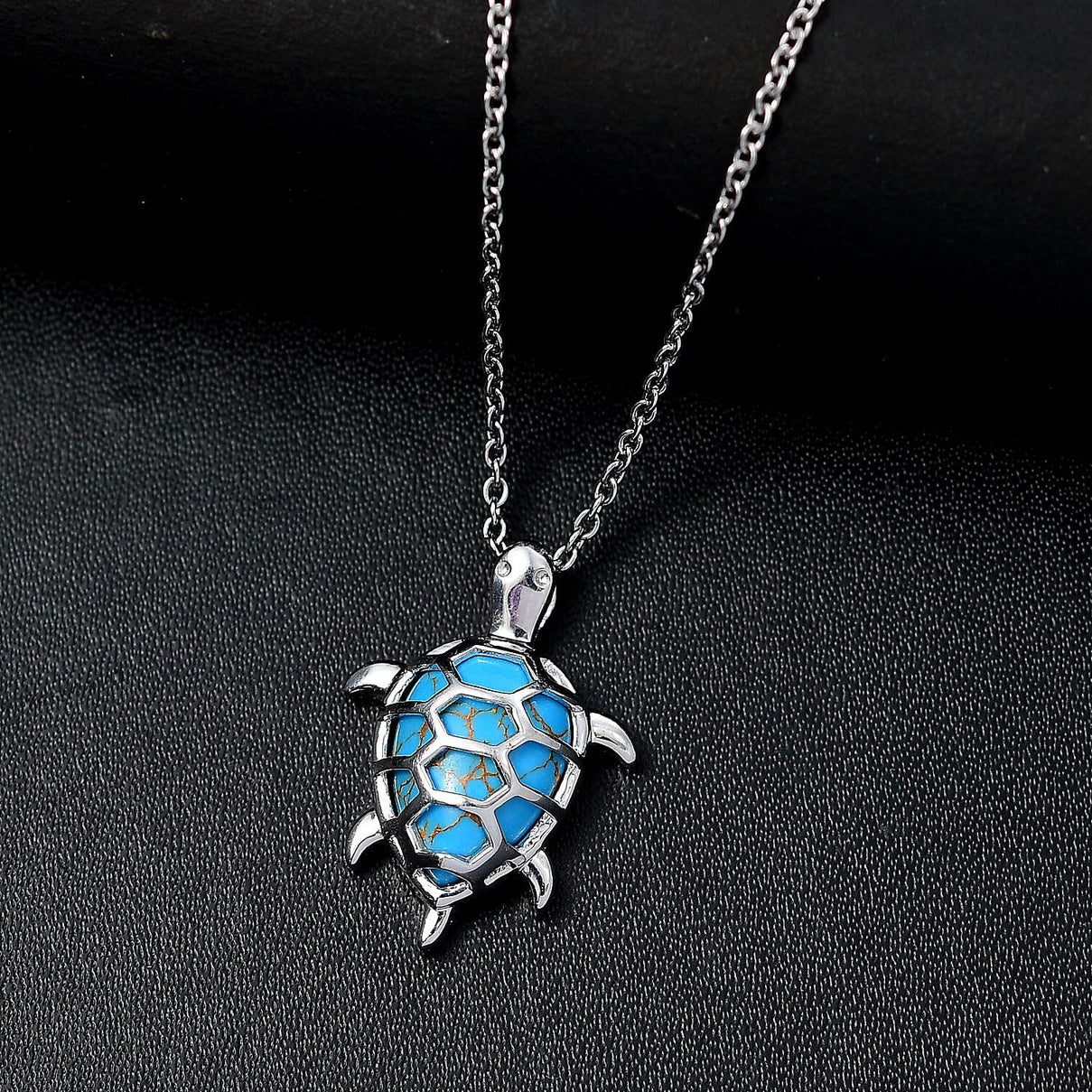 Tucson Find- Blue Turquoise Pendant with Chain (Size 20) 5.19 Ct. 4359804 3