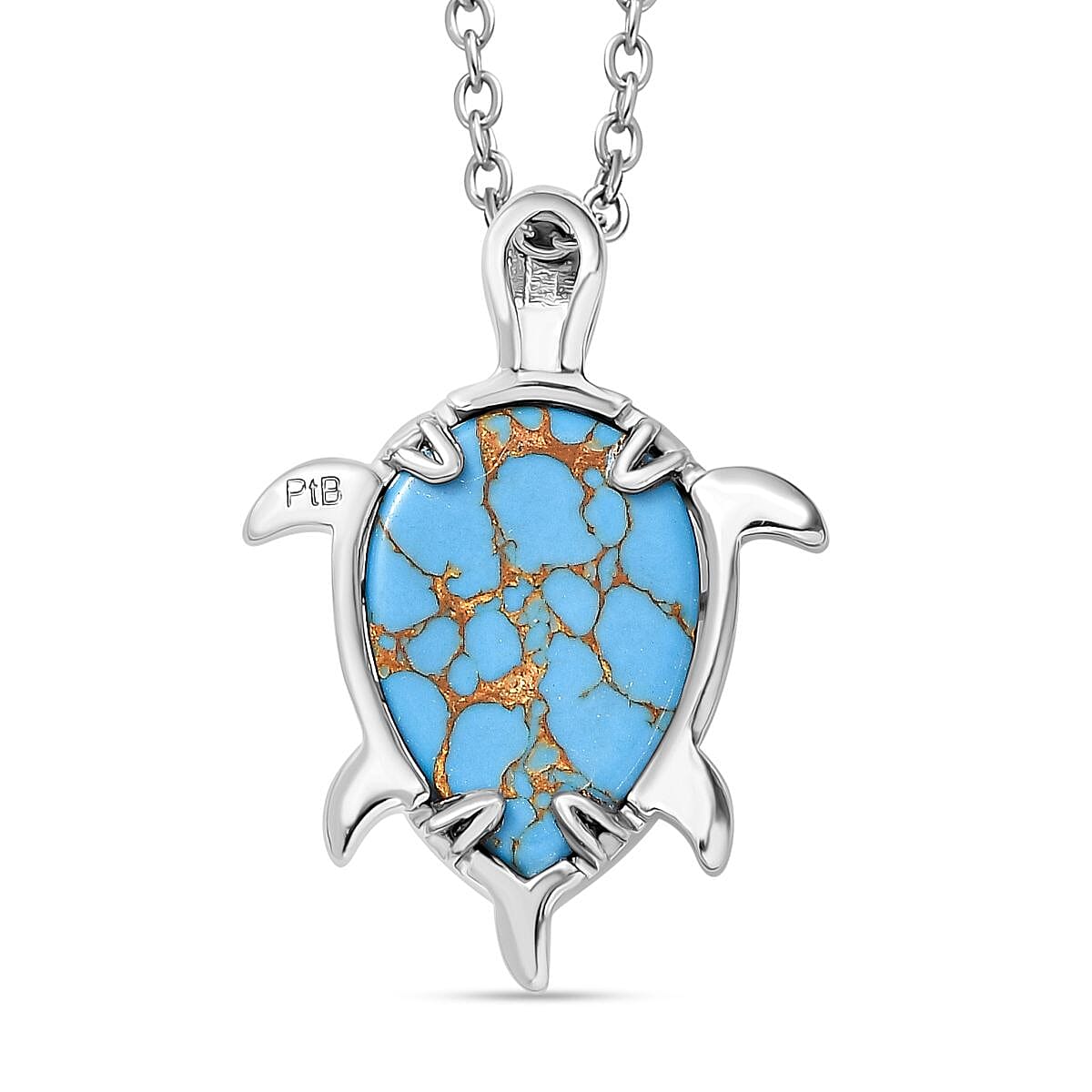 Tucson Find- Blue Turquoise Pendant with Chain (Size 20) 5.19 Ct. 4359804 5