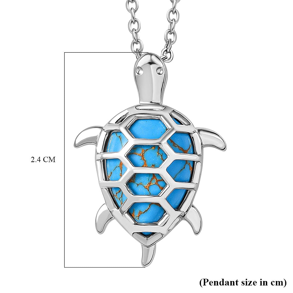 Tucson Find- Blue Turquoise Pendant with Chain (Size 20) 5.19 Ct. 4359804 7
